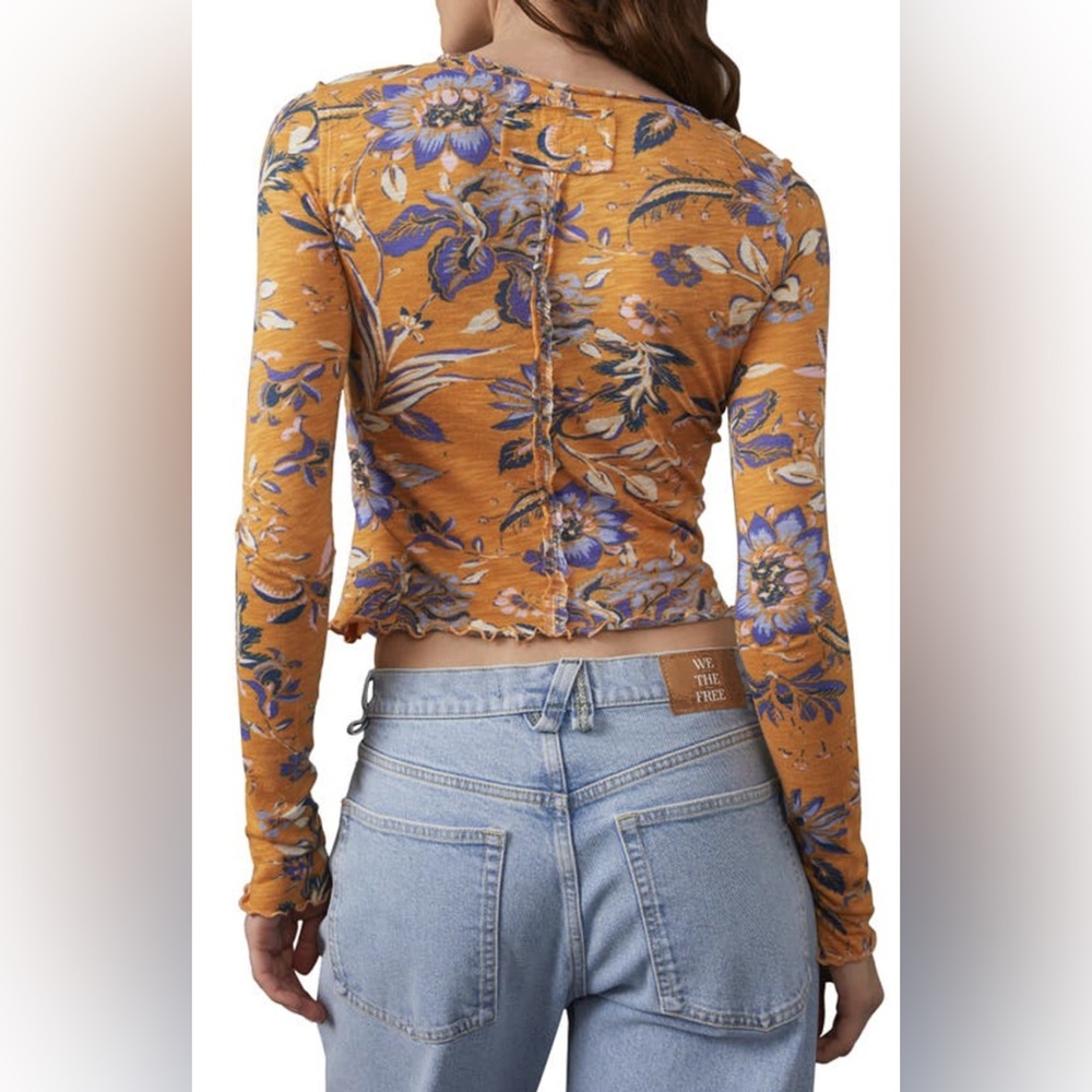 NWT Free People Dreamed Of You Tee - Honey Combo - Picture 2 of 6